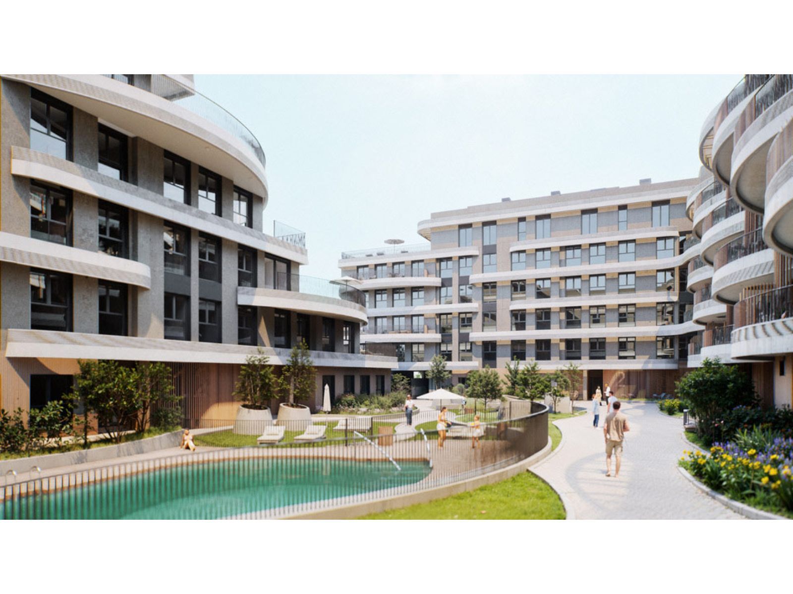 02 modern apartment complex pool